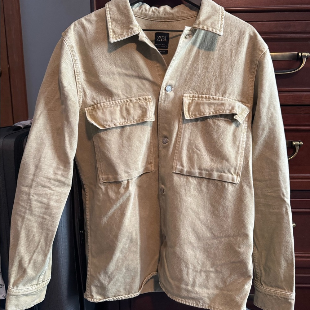 Zara Men's Beige Shirt Jacket